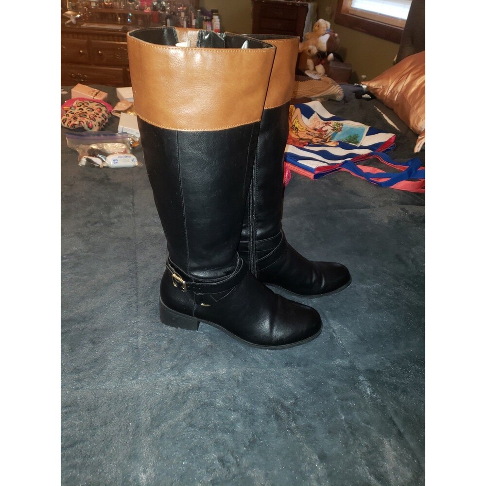Style&Co Size:9M Knee High Boots Black/Barrel Two-tone*EXCELLENT CONDITION*
